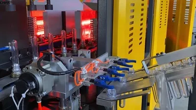 Automatic 3-cavity bottle blowing machine